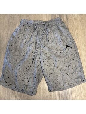 Nike Air Jordan Jumpman Shorts Cement Splatter Nylon Poolside Mesh Lining Small